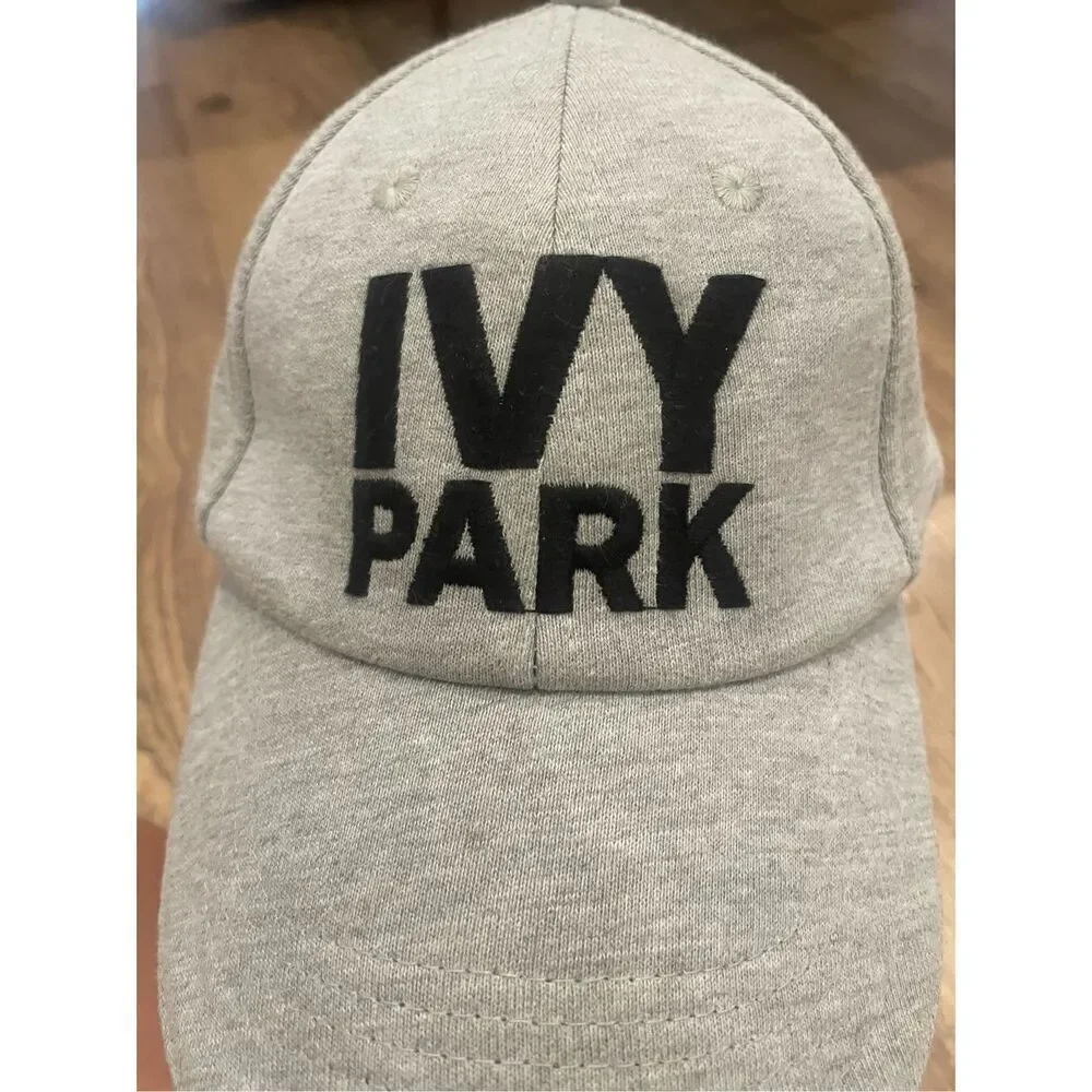 Ivy Park Womens Heather Gray Jersey Baseball Cap Embroidered Logo Adjustable Hat - Picture 3 of 5